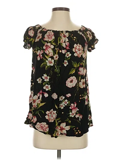 Pre-owned Forever 21 Short Sleeve Blouse In Black