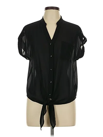 Pre-owned Forever 21 Short Sleeve Blouse In Black