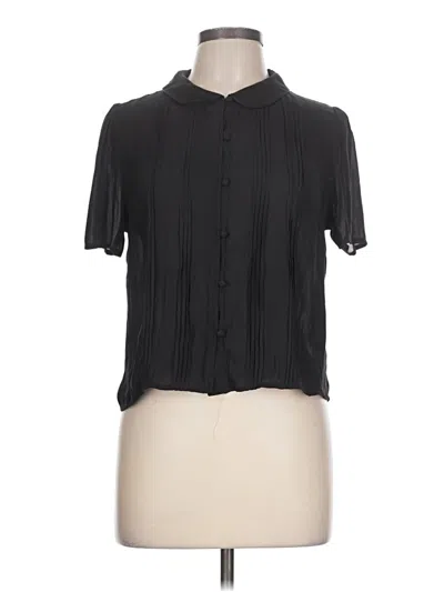 Pre-owned Forever 21 Short Sleeve Blouse In Black