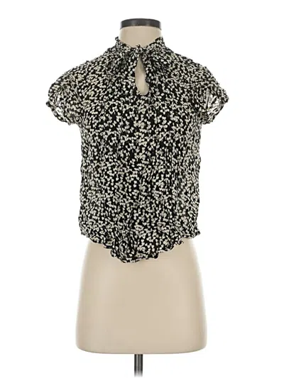 Pre-owned Forever 21 Short Sleeve Blouse In Black