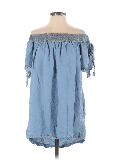 Pre-owned Forever 21 Short Sleeve Blouse In Blue