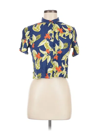 Pre-owned Forever 21 Short Sleeve Blouse In Blue