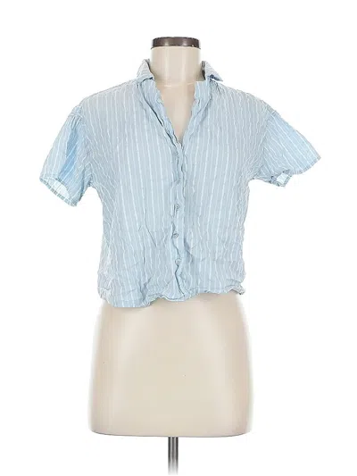 Pre-owned Forever 21 Short Sleeve Blouse In Blue