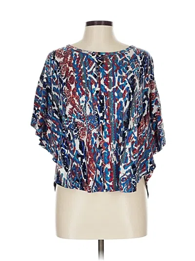 Pre-owned Forever 21 Short Sleeve Blouse In Blue