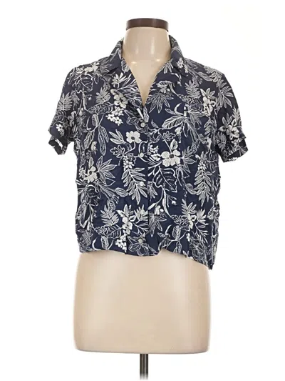 Pre-owned Forever 21 Short Sleeve Blouse In Blue