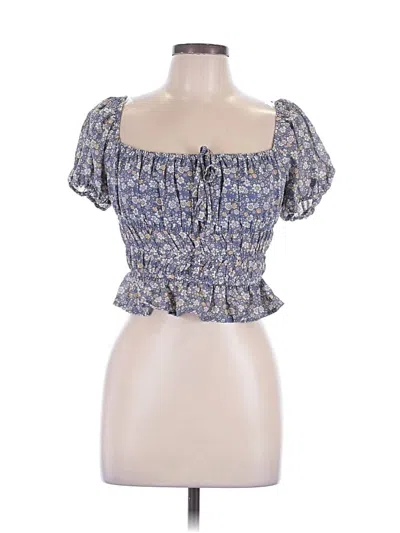 Forever 21 Short Sleeve Blouse In Blue