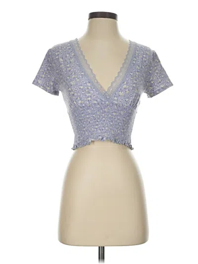 Pre-owned Forever 21 Short Sleeve Blouse In Blue