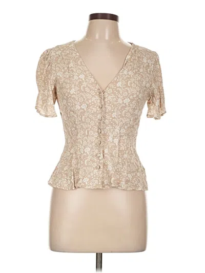 Pre-owned Forever 21 Short Sleeve Blouse In Brown