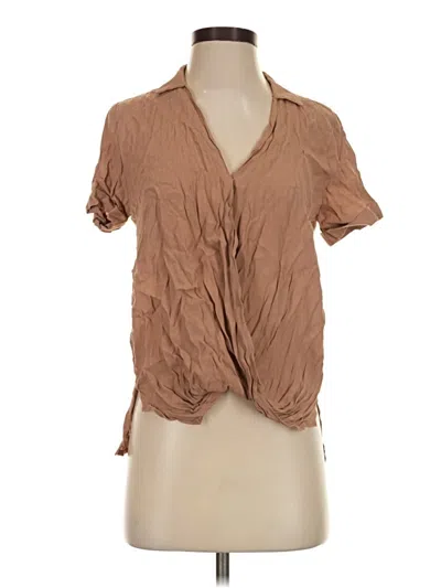 Pre-owned Forever 21 Short Sleeve Blouse In Brown