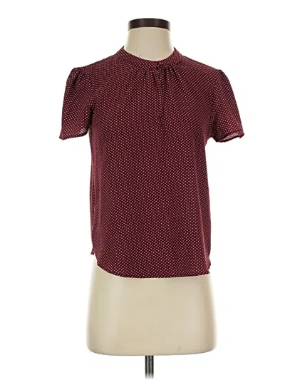 Pre-owned Forever 21 Short Sleeve Blouse In Burgundy