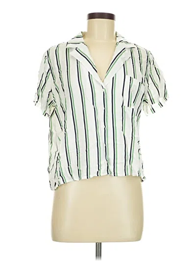 Pre-owned Forever 21 Short Sleeve Blouse In Green