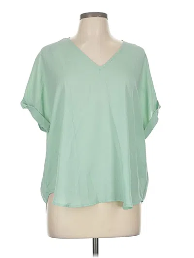 Forever 21 Short Sleeve Blouse In Green