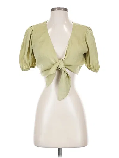 Pre-owned Forever 21 Short Sleeve Blouse In Green