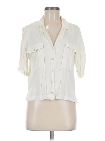 Pre-owned Forever 21 Short Sleeve Blouse In Ivory
