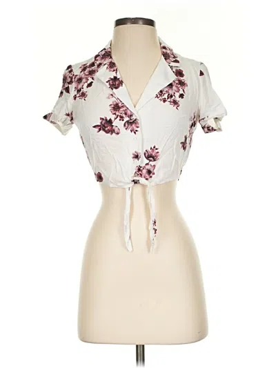 Pre-owned Forever 21 Short Sleeve Blouse In Ivory