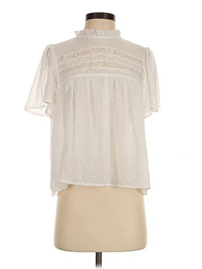 Pre-owned Forever 21 Short Sleeve Blouse In Ivory
