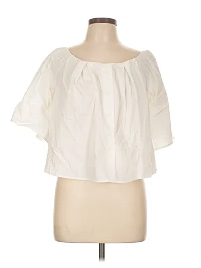 Pre-owned Forever 21 Short Sleeve Blouse In Ivory