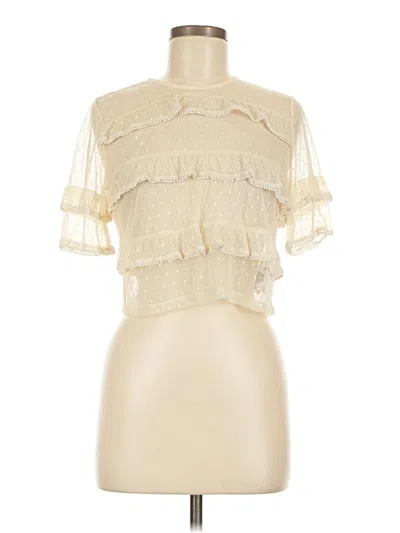 Pre-owned Forever 21 Short Sleeve Blouse In Ivory