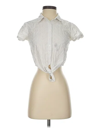 Pre-owned Forever 21 Short Sleeve Blouse In Ivory