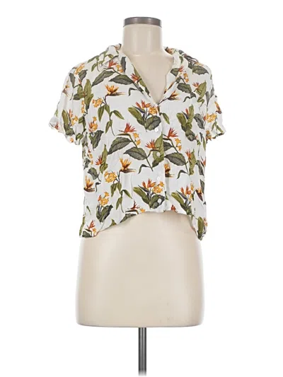 Pre-owned Forever 21 Short Sleeve Blouse In Ivory