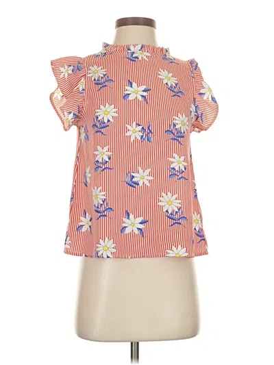 Pre-owned Forever 21 Short Sleeve Blouse In Orange