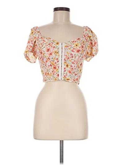Pre-owned Forever 21 Short Sleeve Blouse In Orange