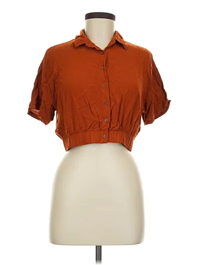Pre-owned Forever 21 Short Sleeve Blouse In Orange