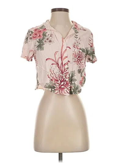 Pre-owned Forever 21 Short Sleeve Blouse In Pink