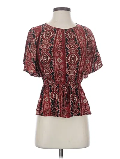 Pre-owned Forever 21 Short Sleeve Blouse In Red