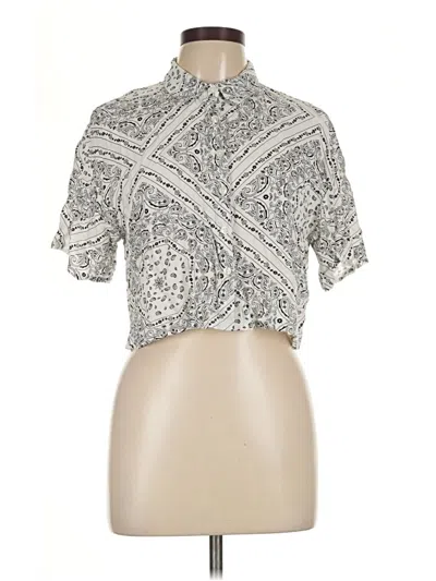 Pre-owned Forever 21 Short Sleeve Blouse In Silver