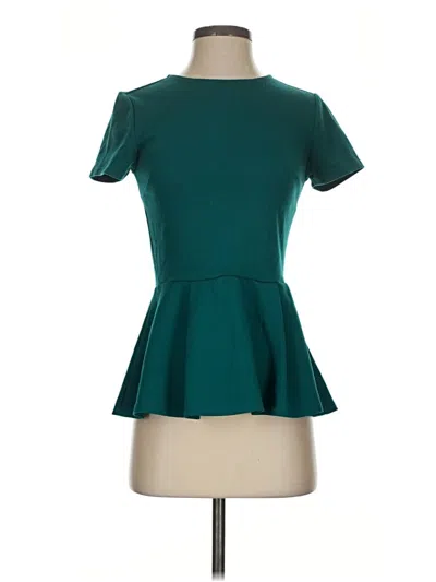 Pre-owned Forever 21 Short Sleeve Blouse In Teal