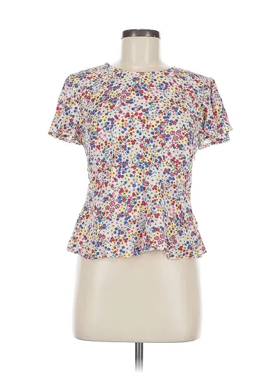 Pre-owned Forever 21 Short Sleeve Blouse In White