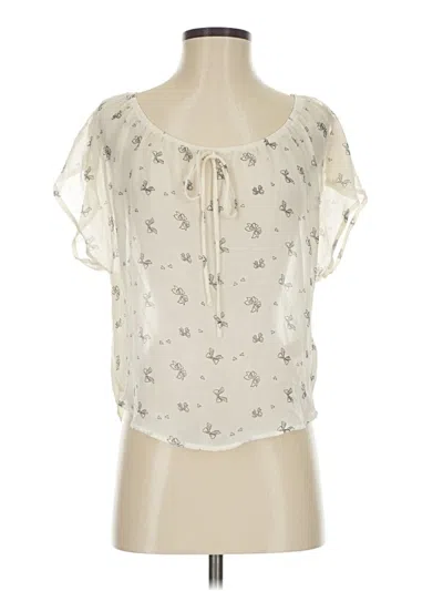 Pre-owned Forever 21 Short Sleeve Blouse In White