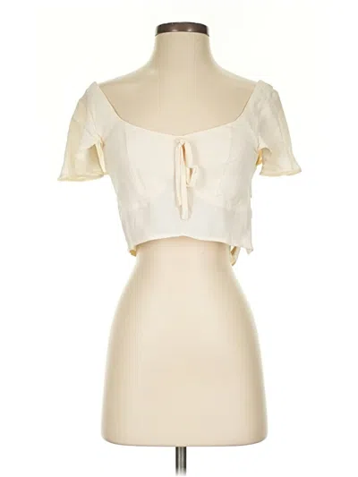 Pre-owned Forever 21 Short Sleeve Blouse In White