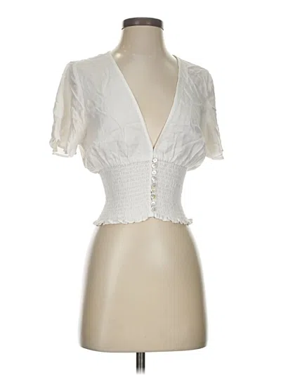 Pre-owned Forever 21 Short Sleeve Blouse In White
