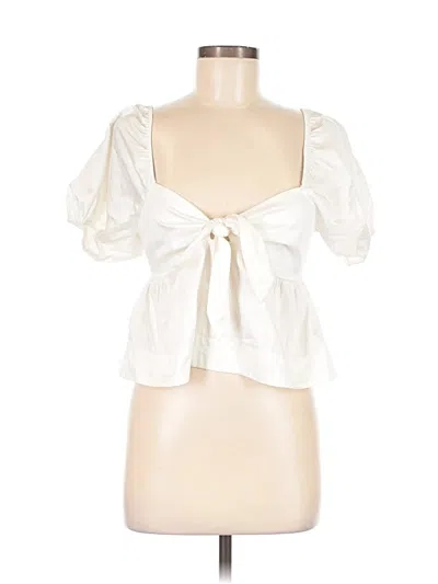Pre-owned Forever 21 Short Sleeve Blouse In White