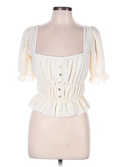 Pre-owned Forever 21 Short Sleeve Blouse In White