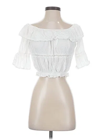Pre-owned Forever 21 Short Sleeve Blouse In White