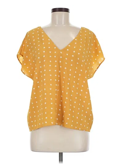 Pre-owned Forever 21 Short Sleeve Blouse In Yellow
