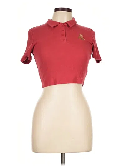 Pre-owned Forever 21 Short Sleeve Polo Shirt In Red