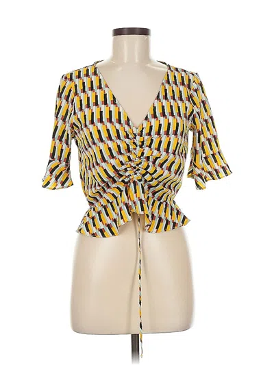 Pre-owned Forever 21 Short Sleeve T-shirt In Yellow