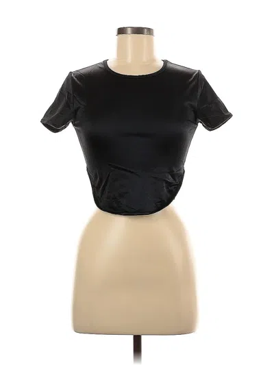 Pre-owned Forever 21 Short Sleeve Top Black Keyhole Neckline Tops