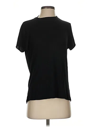 Pre-owned Forever 21 Short Sleeve Top Black Mock Neckline Tops