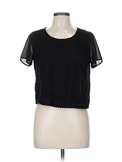 Pre-owned Forever 21 Short Sleeve Top Black Square Neckline Tops