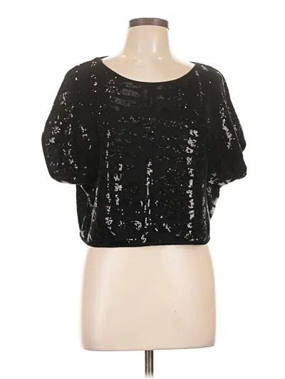 Pre-owned Forever 21 Short Sleeve Top Black Square Neckline Tops