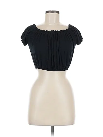 Pre-owned Forever 21 Short Sleeve Top Black Strapless Neckline Tops