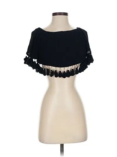 Pre-owned Forever 21 Short Sleeve Top Black Strapless Neckline Tops