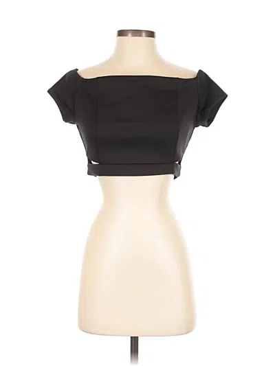 Pre-owned Forever 21 Short Sleeve Top Black Strapless Neckline Tops