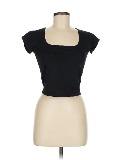 Forever 21 Short Sleeve Top Black Sweetheart Neckline Tops