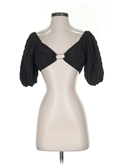 Pre-owned Forever 21 Short Sleeve Top Black Sweetheart Neckline Tops